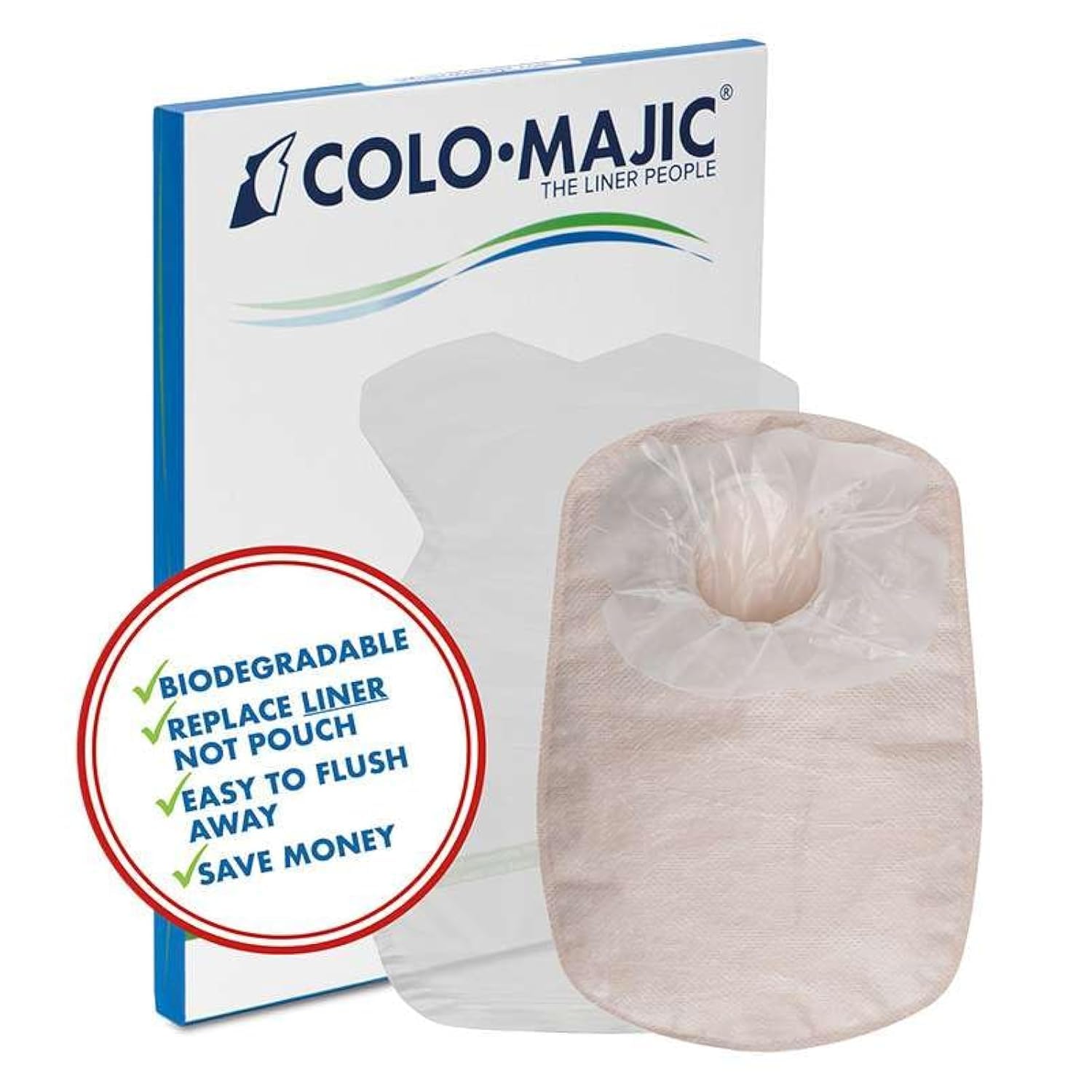 Biodegradable Colostomy Liners | Flushable | Leak Proof |100 Liners per Box | Replace Liners, not Pouch | Customized Fit (Medium)