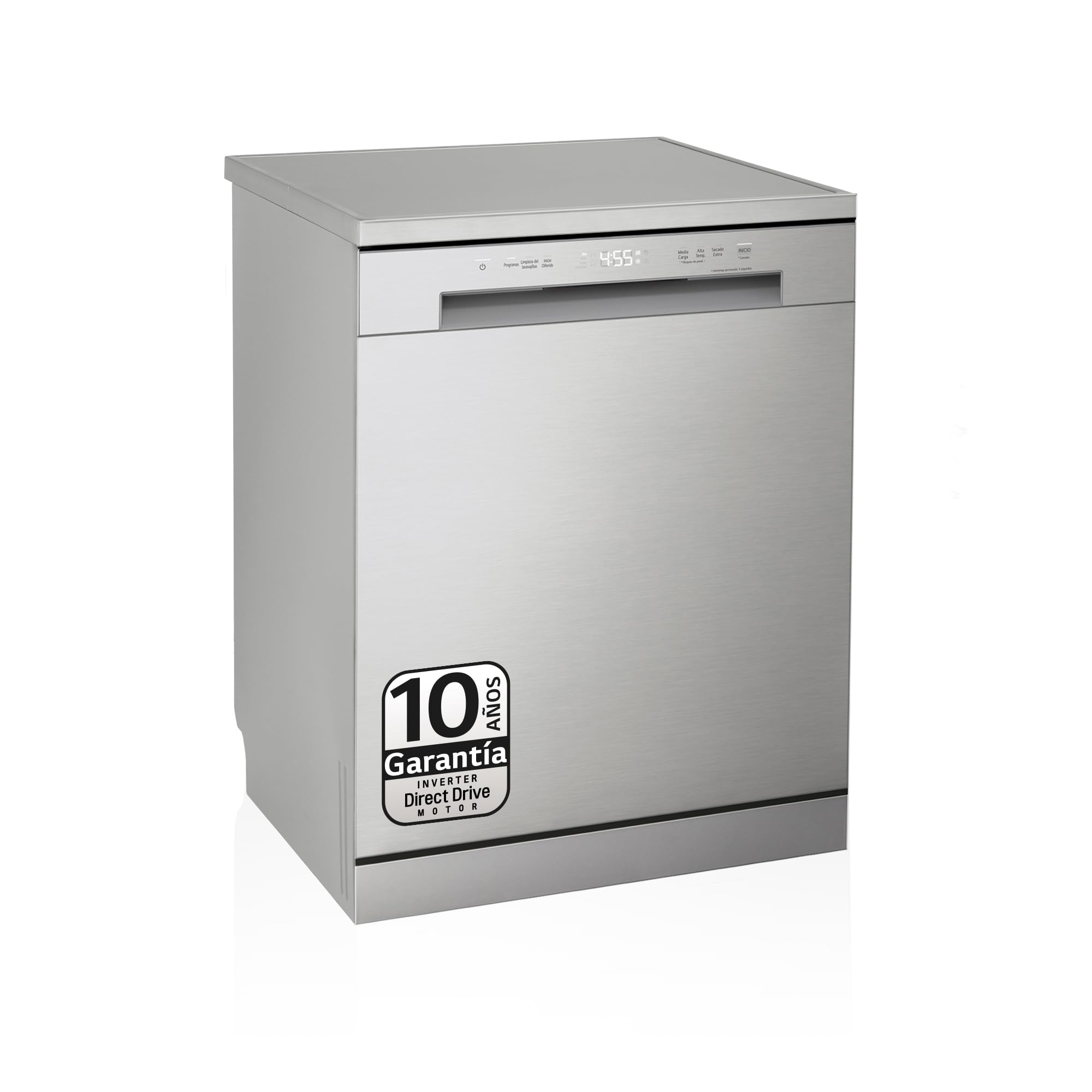 LG DF141FV - Lavavajillas 60 centímetros, capacidad de 14 L, con función QuadWash Direct Drive, Eficiencia D, Color Inox Antihuellas