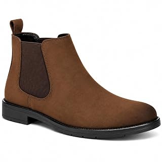 BLAIKHUNT Men’s Ankle Chelsea Boots | Synthetic Suede Upper | Durable Air Mix Gum Sole | Light Weight, Comfortable Fit | Soft Cushioned Slip-On | Brown, 9 (BH-SE-CB-BR09)