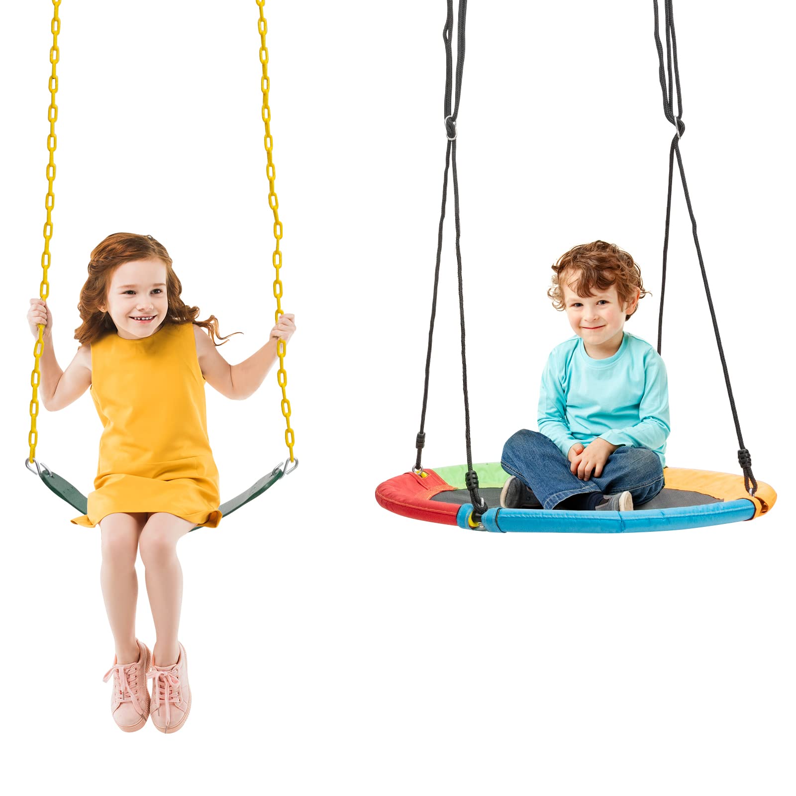2 Seat Swing Stand, 550 lbs Heavy Duty Metal Frame, Extra Large A-Frame Swing Stand for Kids and Adult Indoor Outdoor Activity Backyard Playground (2 Swings)