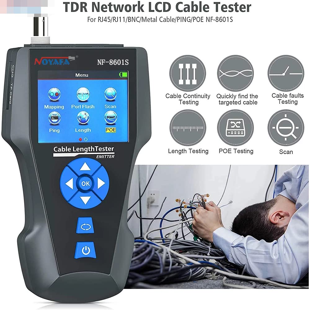 NF-8601W Cable Tester with PoE Ping Functions for Network, BNC Coaxial, and Telephone Cables