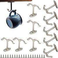 Vista 10 de 10 piezas de gancho doble de techo de aleación de zinc, armario de gabinete, gancho para abrigos, toalla, sombrero, ganchos debajo del gabinete