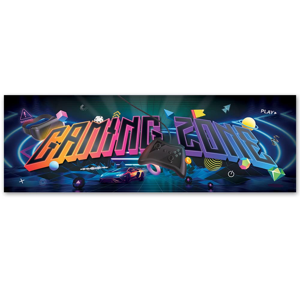 Feeby Cuadro en Lienzo Para Jugadores Videojuegos 90x30 cm XXL 1 Pieza Modernos Impresión Artística Calidad fotografica Imagen Decoración De Pared Salon Dormitorio Abstracto Gaming Play Multi