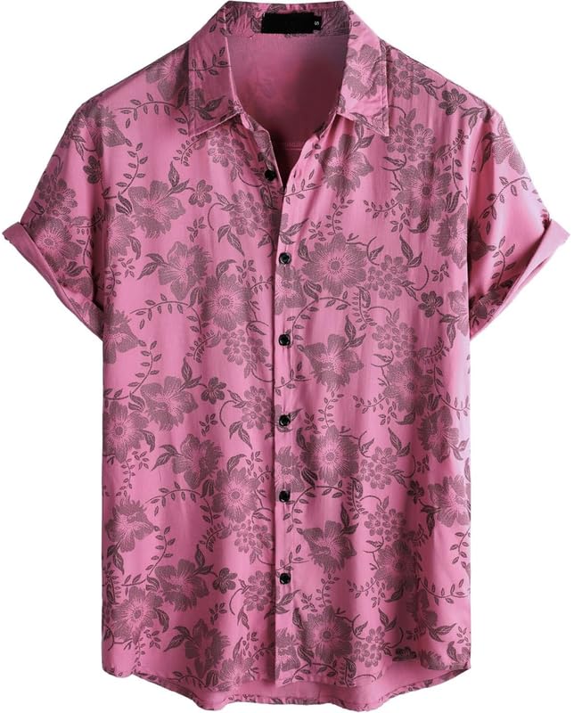 Image of Men's Multi-Coloured Floral Printed Shirt for man | Half Sleeve Cotton Shirt for Men | Summer Shirts for Men