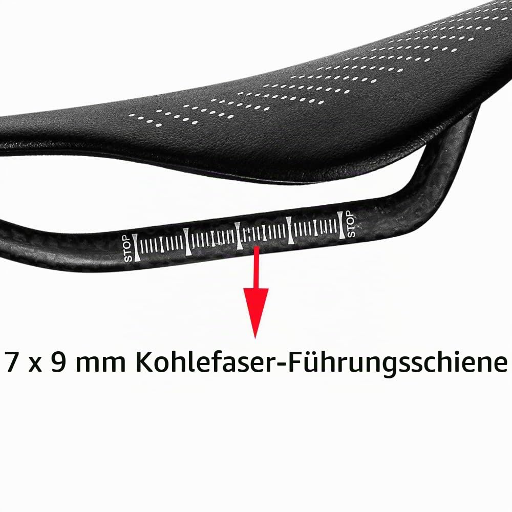 Carbon Fahrradsattel Ultraleicht 96g 240X143 für Rennrad MTB | Vollcarbon T800-Kohlefaser Ergonomisch