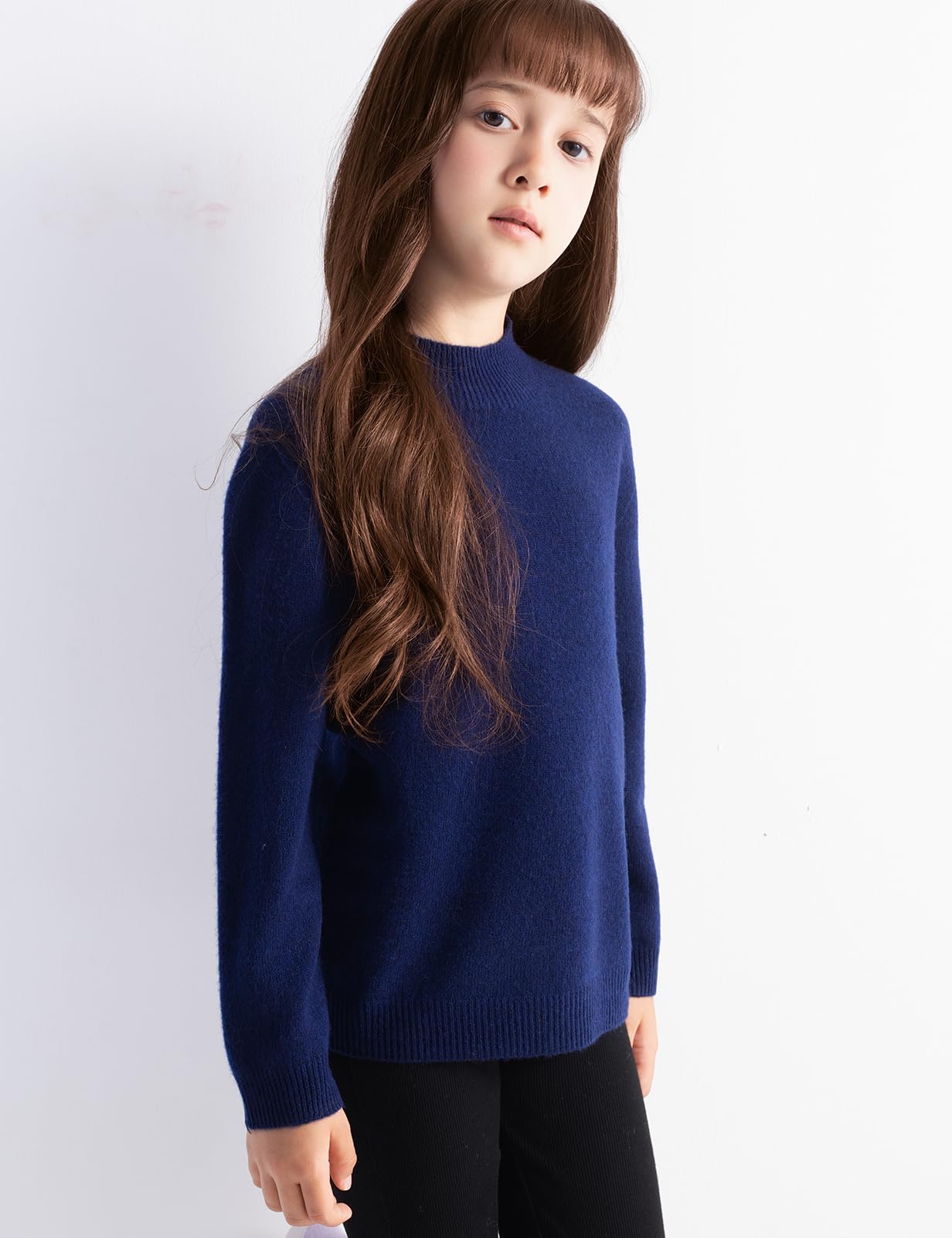 Chanyarn Niño Niña 100% Lana Merino Jerséis 2025 Otoño-Invierno Cuello Alto Medio Manga Larga Jersey De Punto Sin Costuras