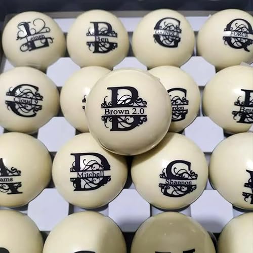 Miniatura 2 de Bola de billar grabada personalizada con nombre, bola de monograma personalizada, bola de billar única para entusiastas del billar, deportes, regalo