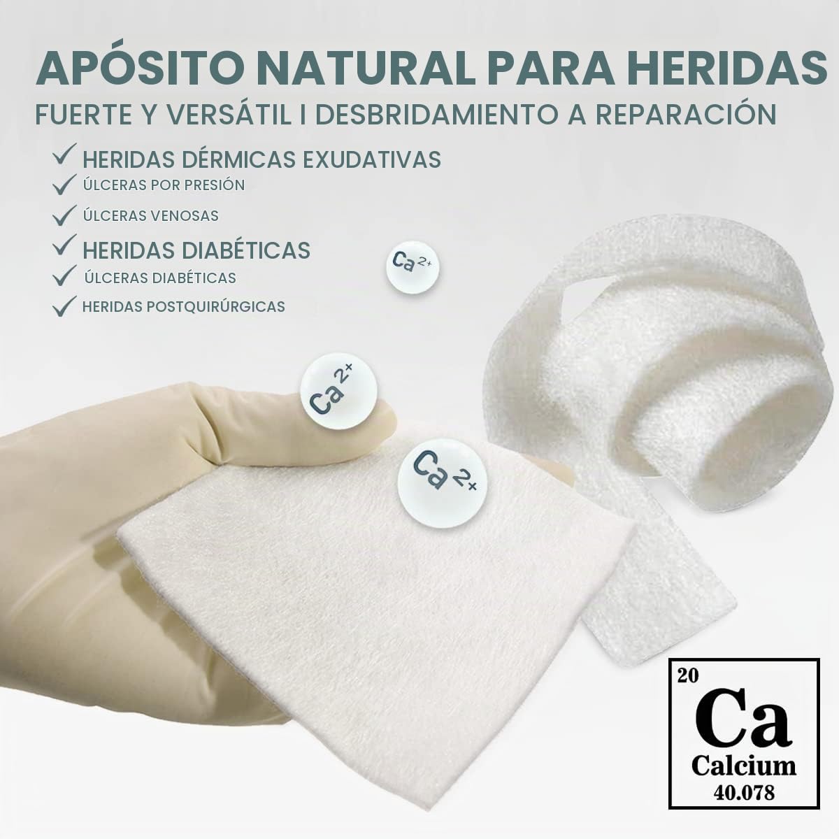 EVERLIT Apósito para heridas de alginato de calcio, suave, antiadherente, estéril, vendaje suave y altamente absorbente con matriz de gel calmante (paquete de 20)
