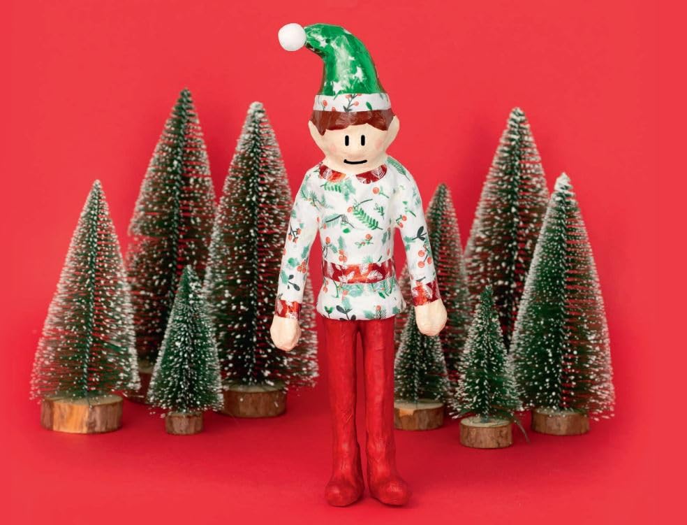 Décopatch SA234C, Brown paper mache stand 10x4x25cm, Christmas Elf, DIY, Customisable Décor, Completely Personalise - Image 4