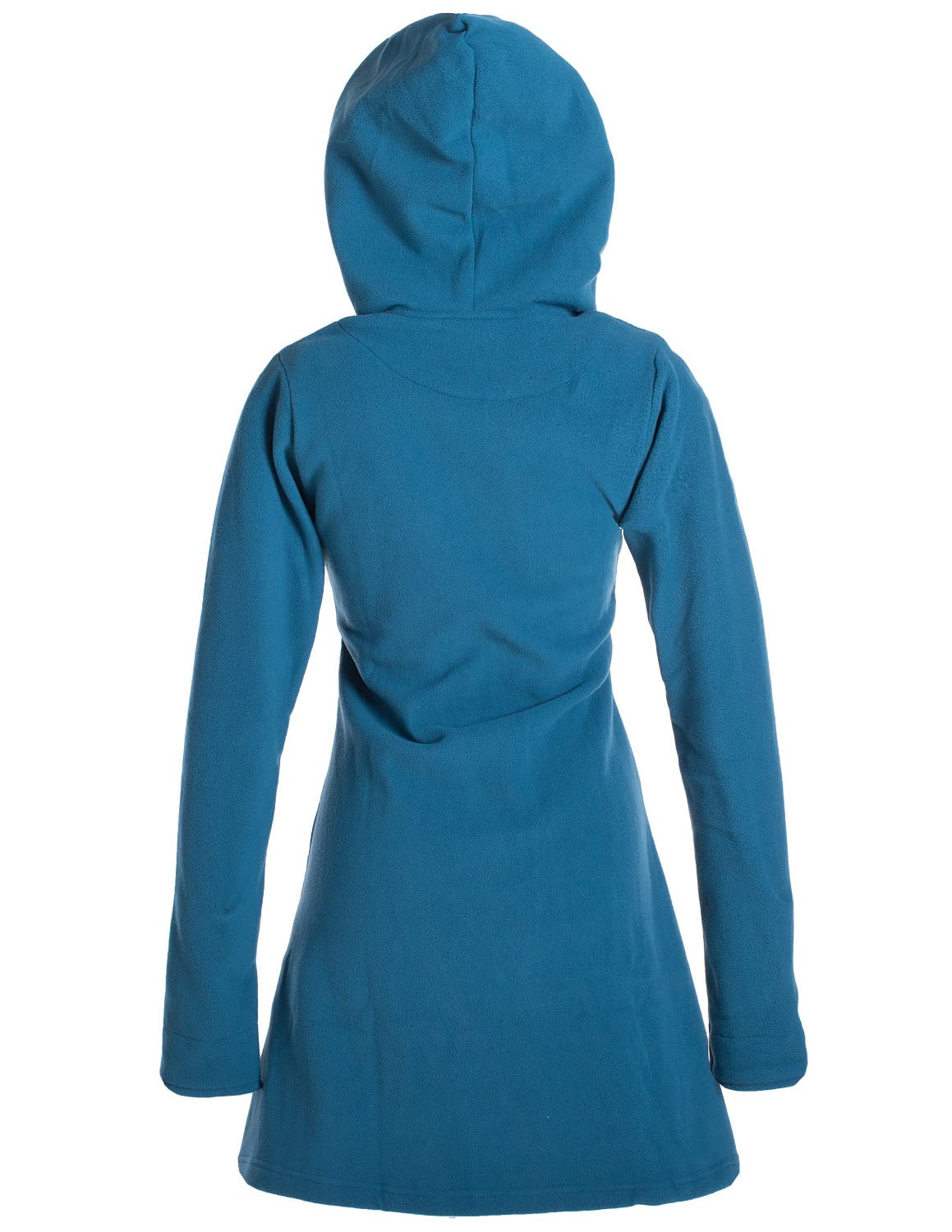 Vishes - Alternative Bekleidung - Einfarbiger Eco Fleecemantel mit Kapuze
