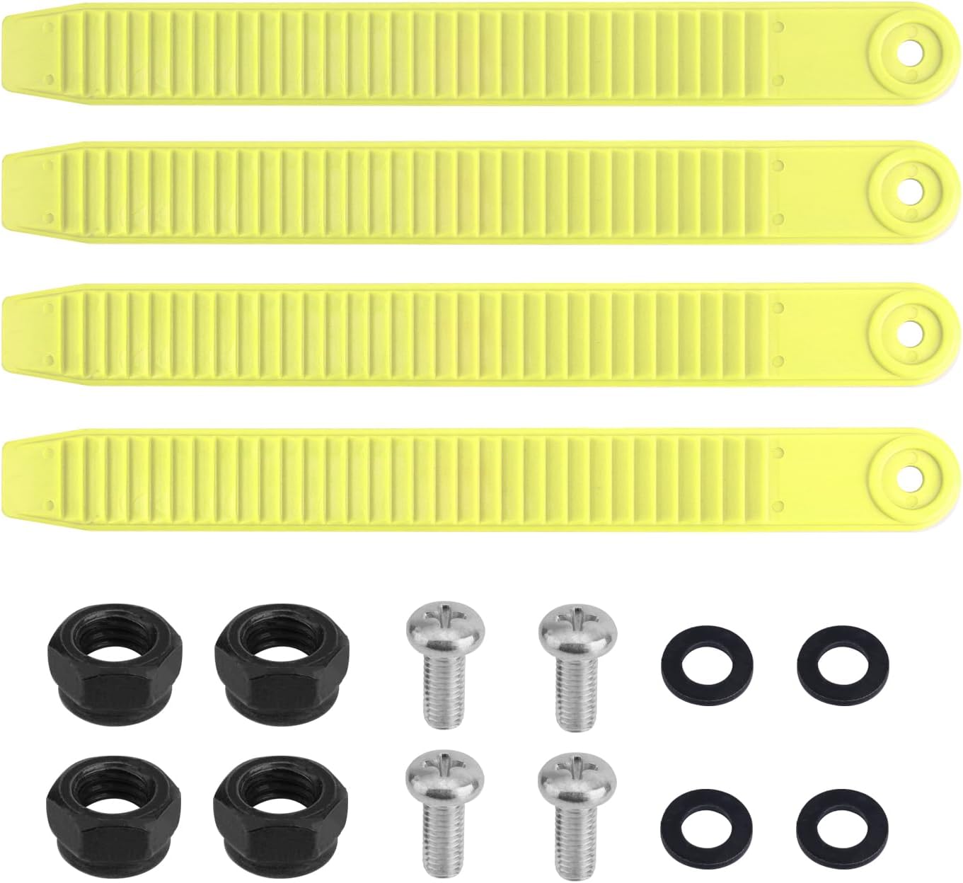 BOXOB 4pcs Snowboard Strap Binding Replacement, 20x2.1cm/7.87x0.83in Snowboard Ankle Ladder Strap Binding with Screws Nuts Washers for Skates & Sporting Gear