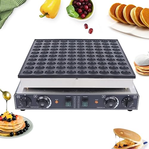 Miniatura 3 de 100 piezas de mini panqueques holandés, máquina eléctrica para hacer gofres antiadherentes, máquina Dorayaki Baker de 1.8 pulgadas para el hogar y