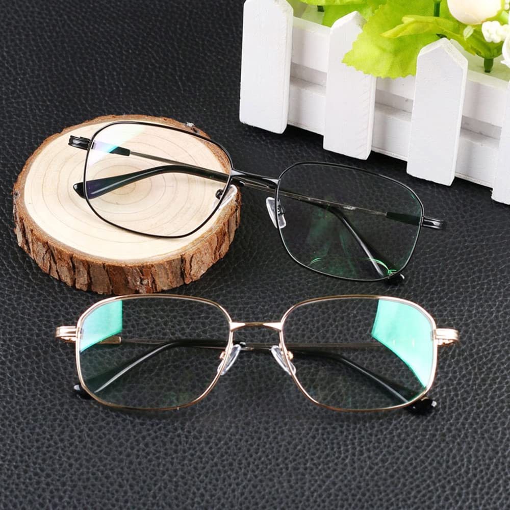 FREAZE 1.5 1.75 Metallrahmen Brille Unisex Groß Rahmen Lesebrille Mode Computer Brille Augenschutz Lesehilfe Brille Anti-Augenbelastung (Color : Black, Size : 2.0X)