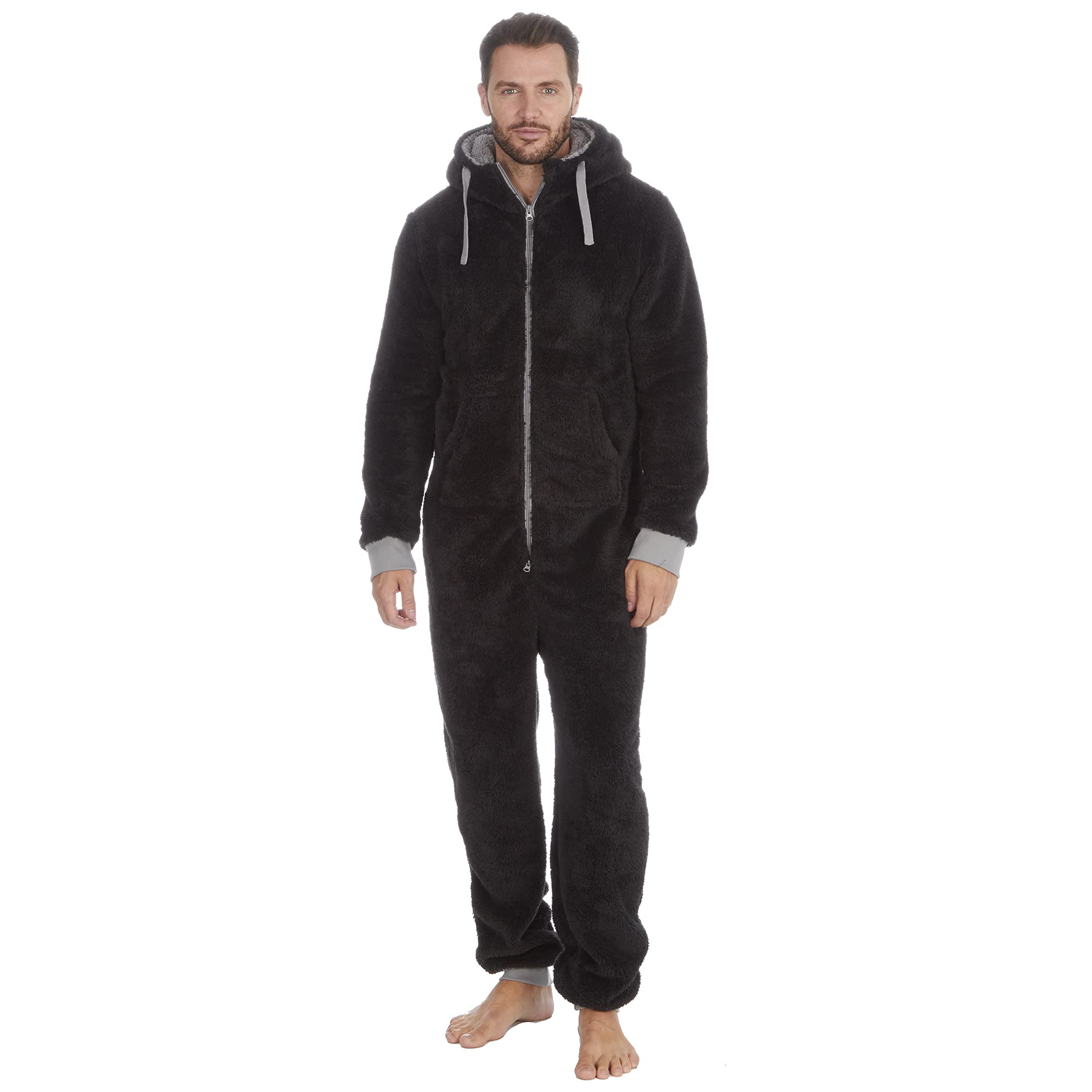 Cargo Bay Mens Fleece Snuggle Contrast Hooded All in One