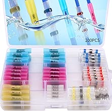 Haisstronica 100PCS Heat Shrink Butt Connectors-Solder Seal Wire Connectors-Butt Splice Insulated Waterproof Butt Connectors for Watercraft,Electrical,Electronics(4 Color/8 Size) - coolthings.us