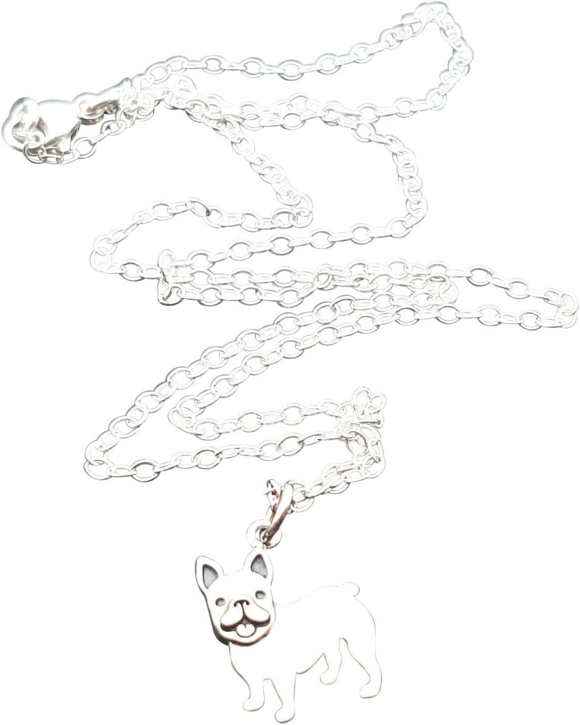 French Bulldog Charm Sterling Silver Necklace