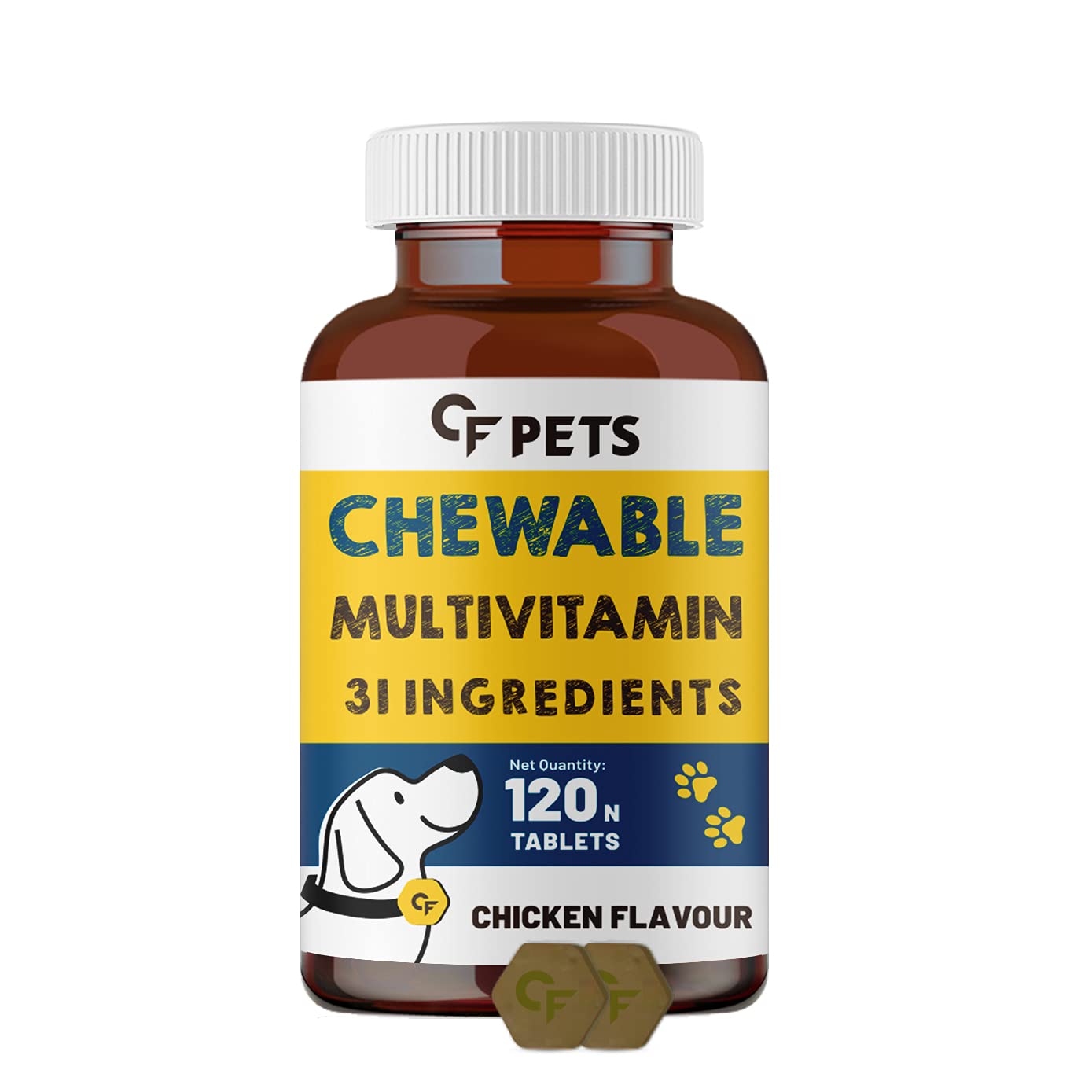 CF Pets Chewable Multivitamin Tablets for Dogs with 23 Essential
