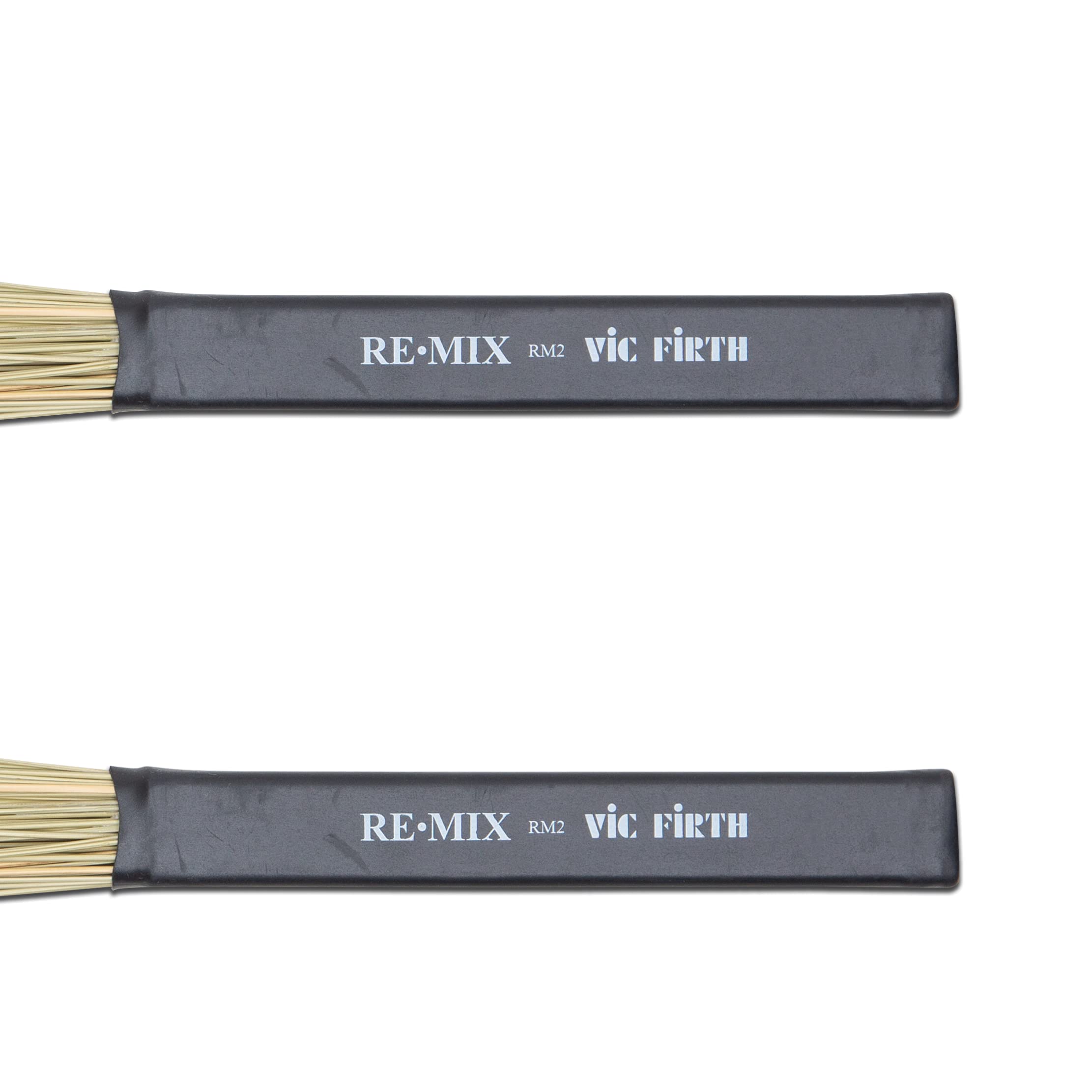 VIC FIRTH - RM2 - SPAZZOLE RE•MIX AFRICAN GRASS, Spazzole per Batteria, in Erba Spessa Africana, Lunghezza: 14,25”, Manico in Gomma