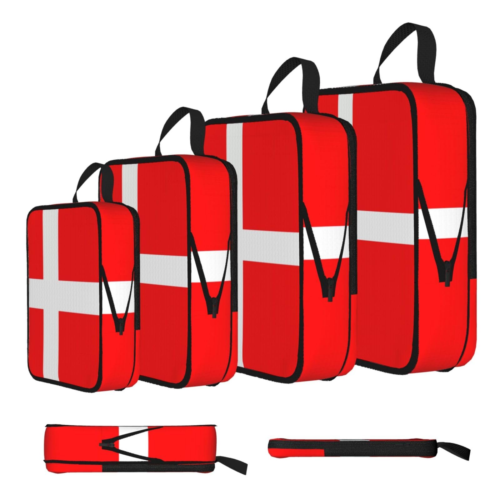 Denmark Danish Flag Compression Packing Cubes 4 Piece Set