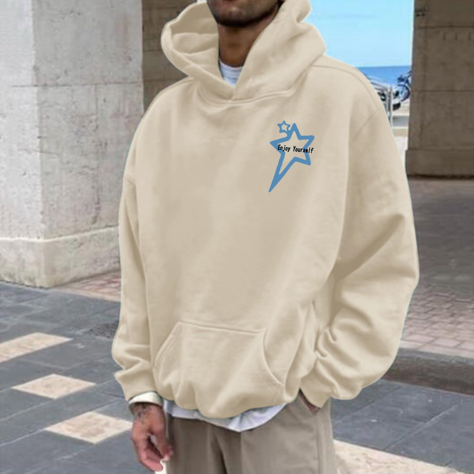 Oversized męska bluza z kapturem, bluza z kapturem, dla mężczyzn, chłopców, bluza z kapturem, bluza z kapturem, styl sportowy, casual, fitness, trening podstawowy