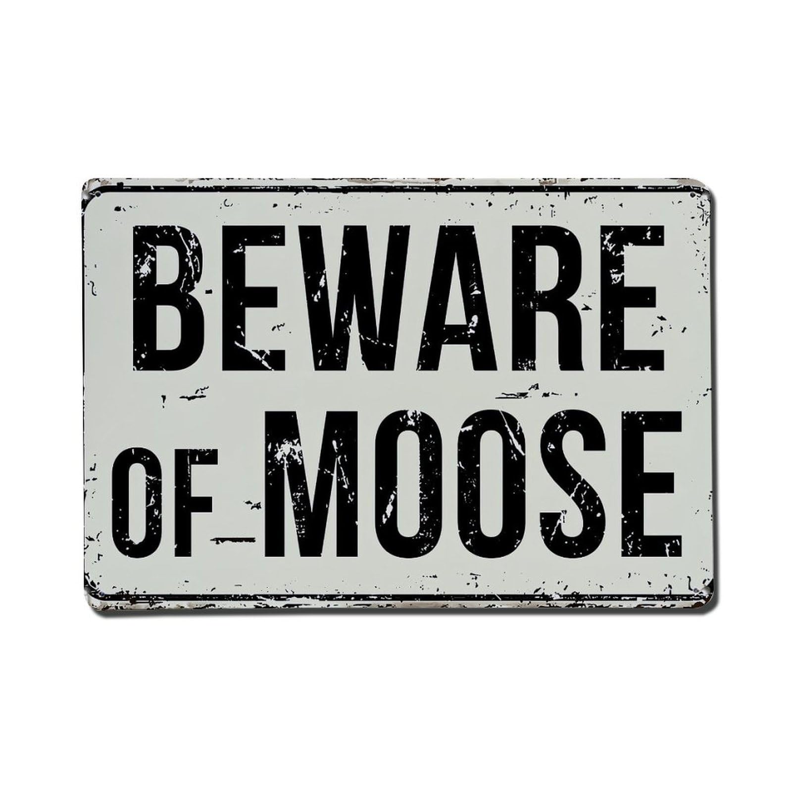 Beware Of Moose Sign Pattern Metal Tin Sign Plaque