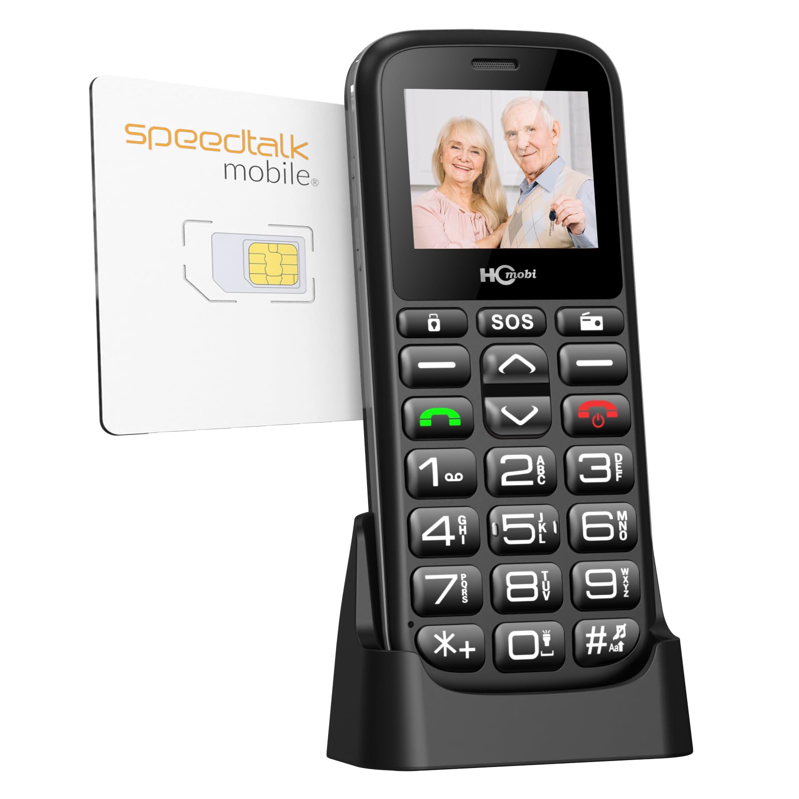 RS1 4G Cell Phone for Elderly,Big Button Senior Phone for Elderly,Typec-C Basic Phone with Bluetooth5.0, Clear and Loud Sound, a Charging Dock,1000mAh Large Battery, Type-C (Black)