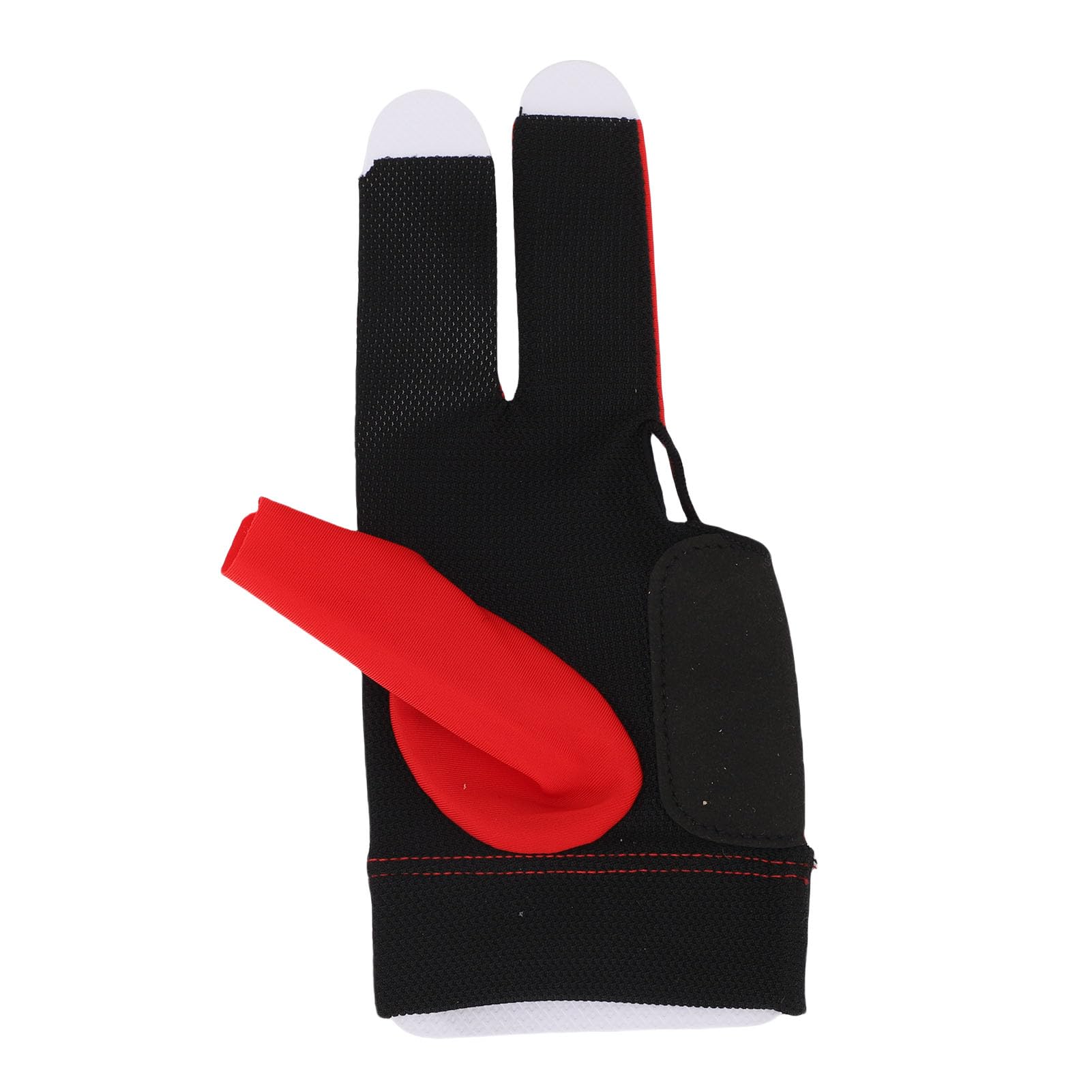 JAOCDOEN Left Hand Pool Glove 3 Finger Nylon Comfortable Elastic Universal Adjustable Billiard Pool Glove (Red)