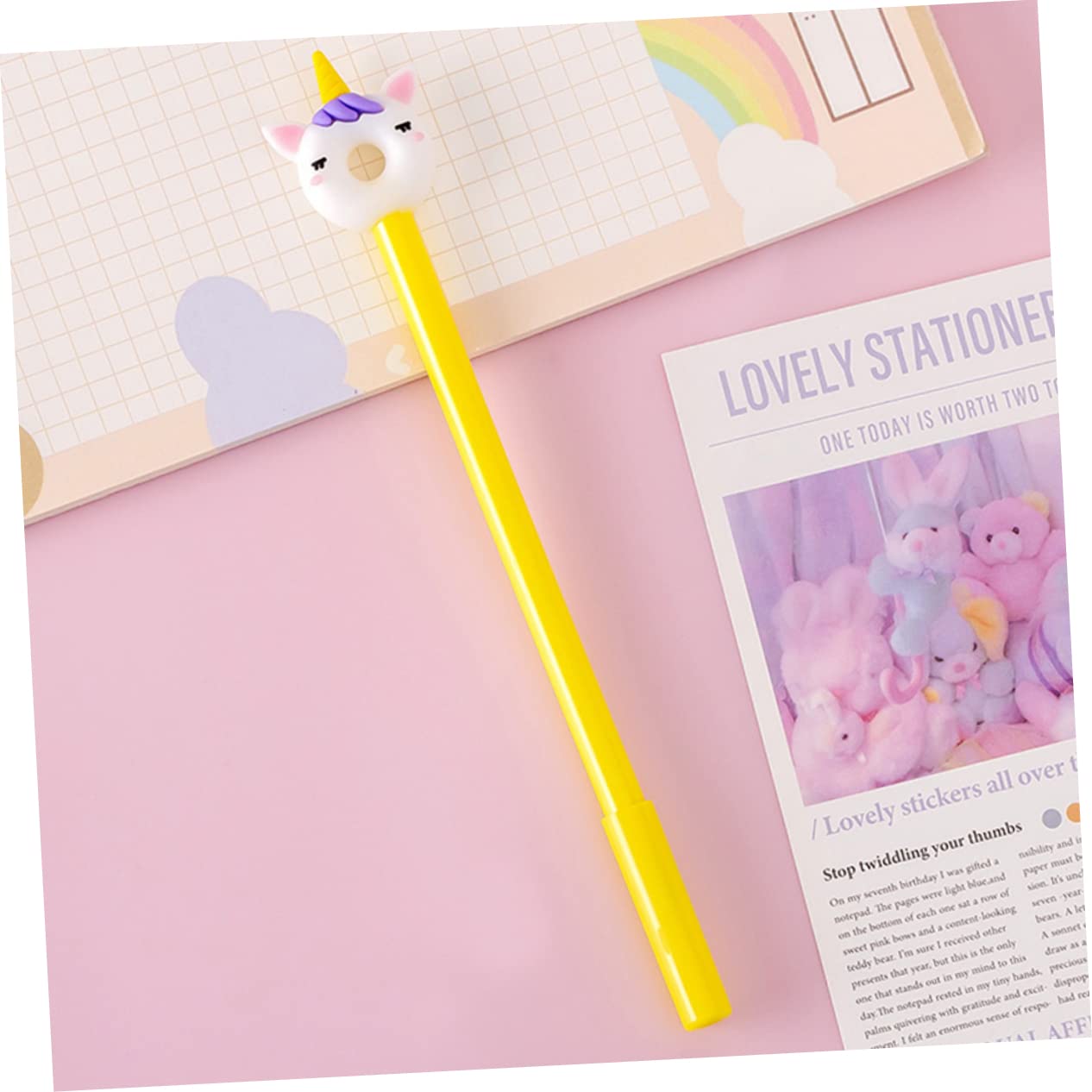 2 Ensembles Lot De Stylos Gel Donut Adorables Pour Garçon Fille Ergonomiques Et Pratiques Pour Scolaire Créatif Pour Garçons Et Filles 20 Pièces * 2