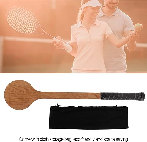 Miniatura 5 de Puntero de tenis para entrenamiento de tenis de roble rojo, cuchara de puntero de tenis de madera dulce, raqueta de entrenamiento con bolsa de