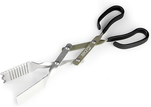 Miniatura 1 de BBQ Croc - Herramienta de barbacoa 3 en 1 de 15 pulgadas, pinzas extra ligeras, espátula y raspador de parrilla (verdegreige) (15 pulgadas sin