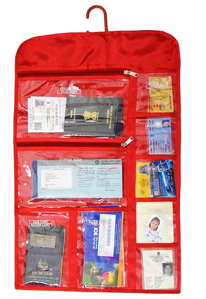 Hanging Document Organizer Multi Utility Hanging Document Organizer for Passport Aadhar Voter Id Document Holder 1