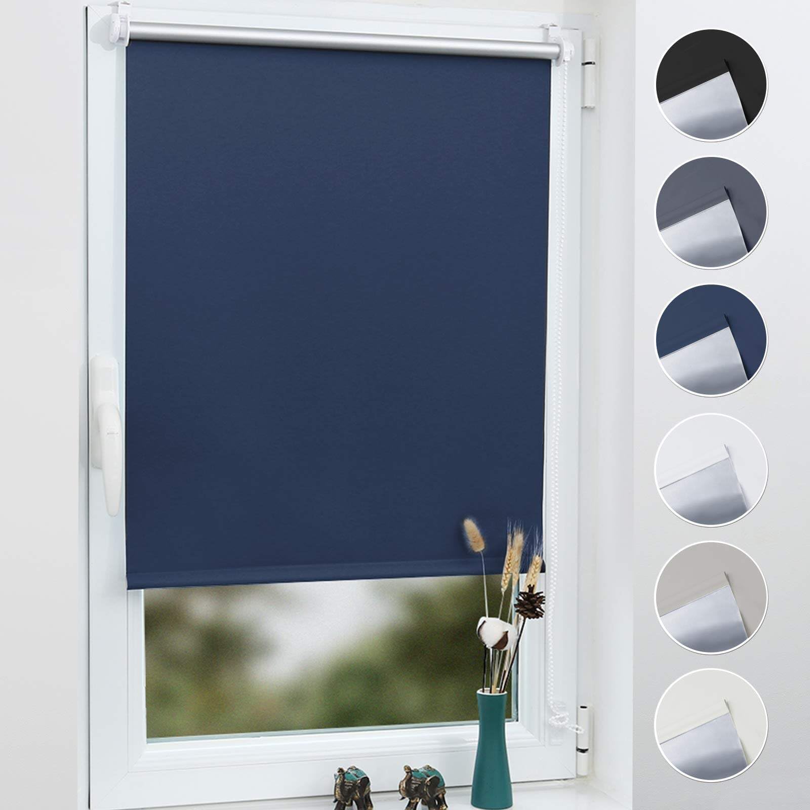 Store Occultant Sans Percage 75x120cm Gris Foncé - Isolant Thermique Blackout