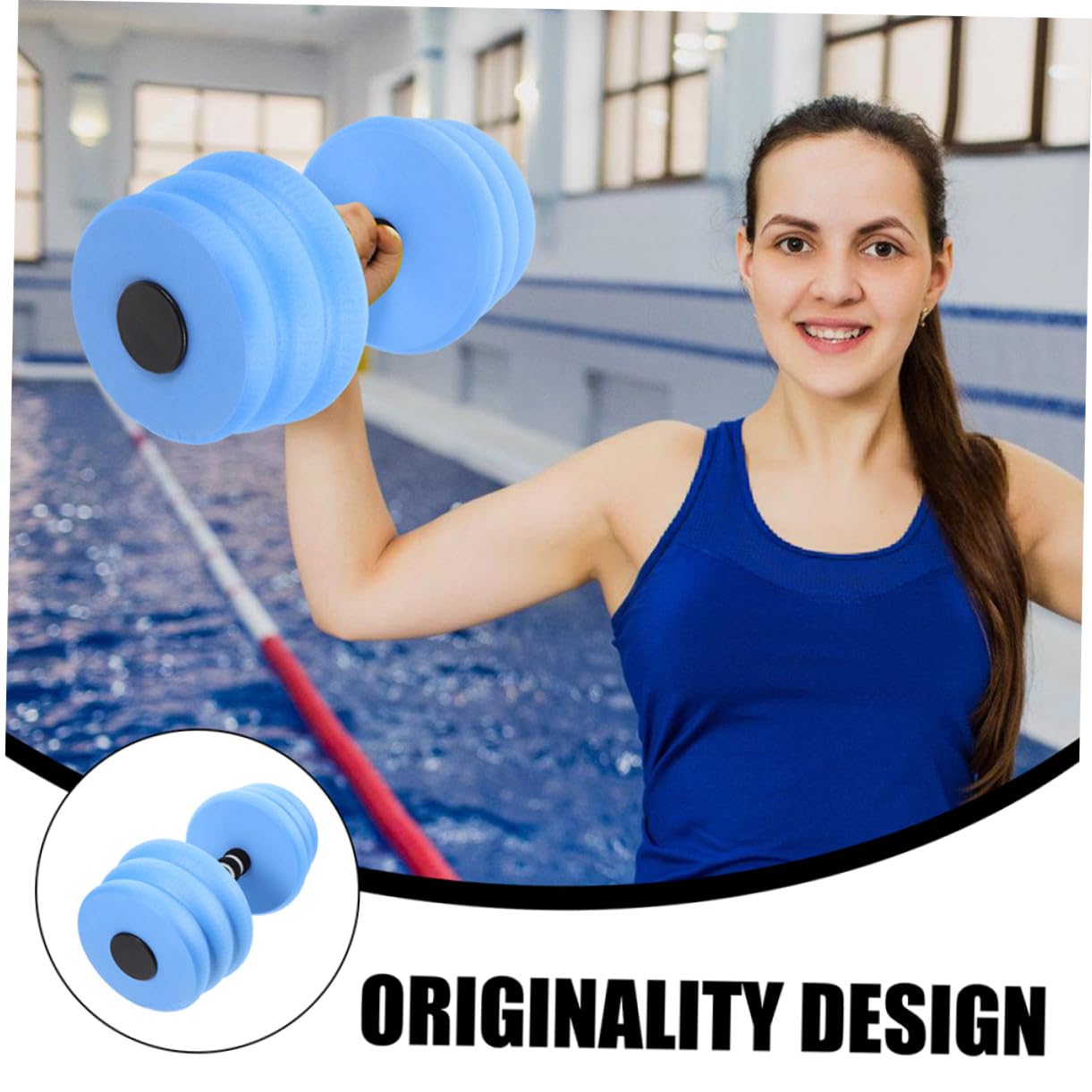 Hemobllo 2pezzi Manubri Galleggianti per Piscina Bilancieri in Schiuma Eva per Fitness Acquatico Pesi Galleggianti per Acquagym Nuoto e Allenamenti in Acqua