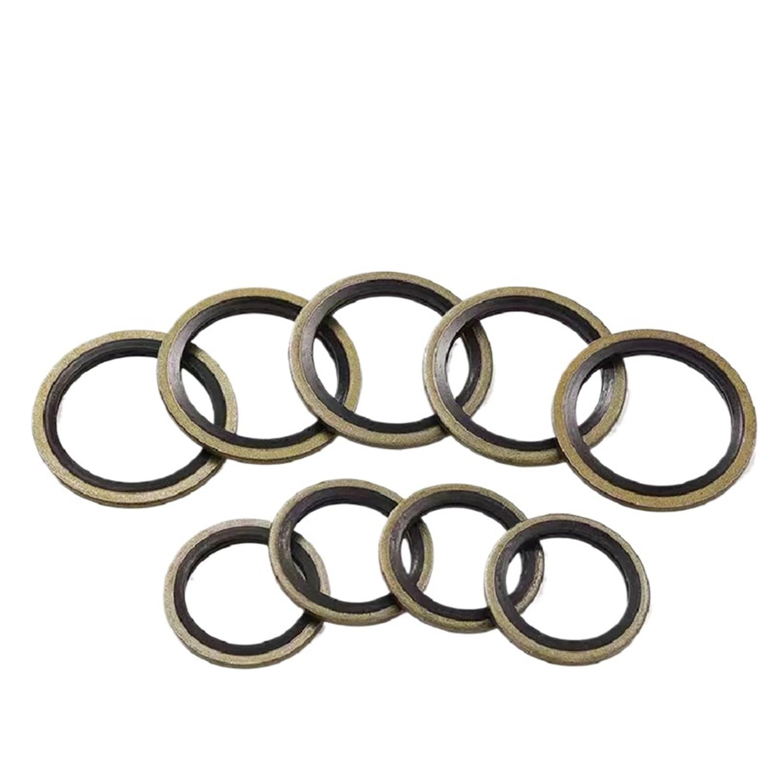 Joint d'étanchéité combiné M4 M5 M6 M8 M10 M12 M14-M60, joint de bouchon de vidange d'huile en caoutchouc métallique collé(M24,50Pcs)
