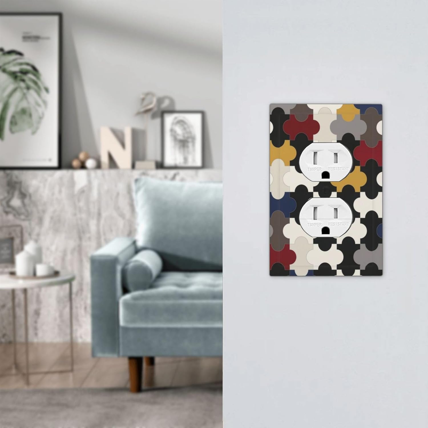 Game Light Switch Cover Pretty Wall Plate Duplex Outlet Jigsaw Puzzle Decorative Outlet Covers Electrical Faceplate Switch Plates For Bathroom Kitchen Home