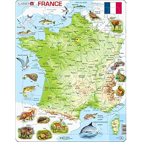 Larsen K49 France Physical Map Jigsaw Puzzle Cover