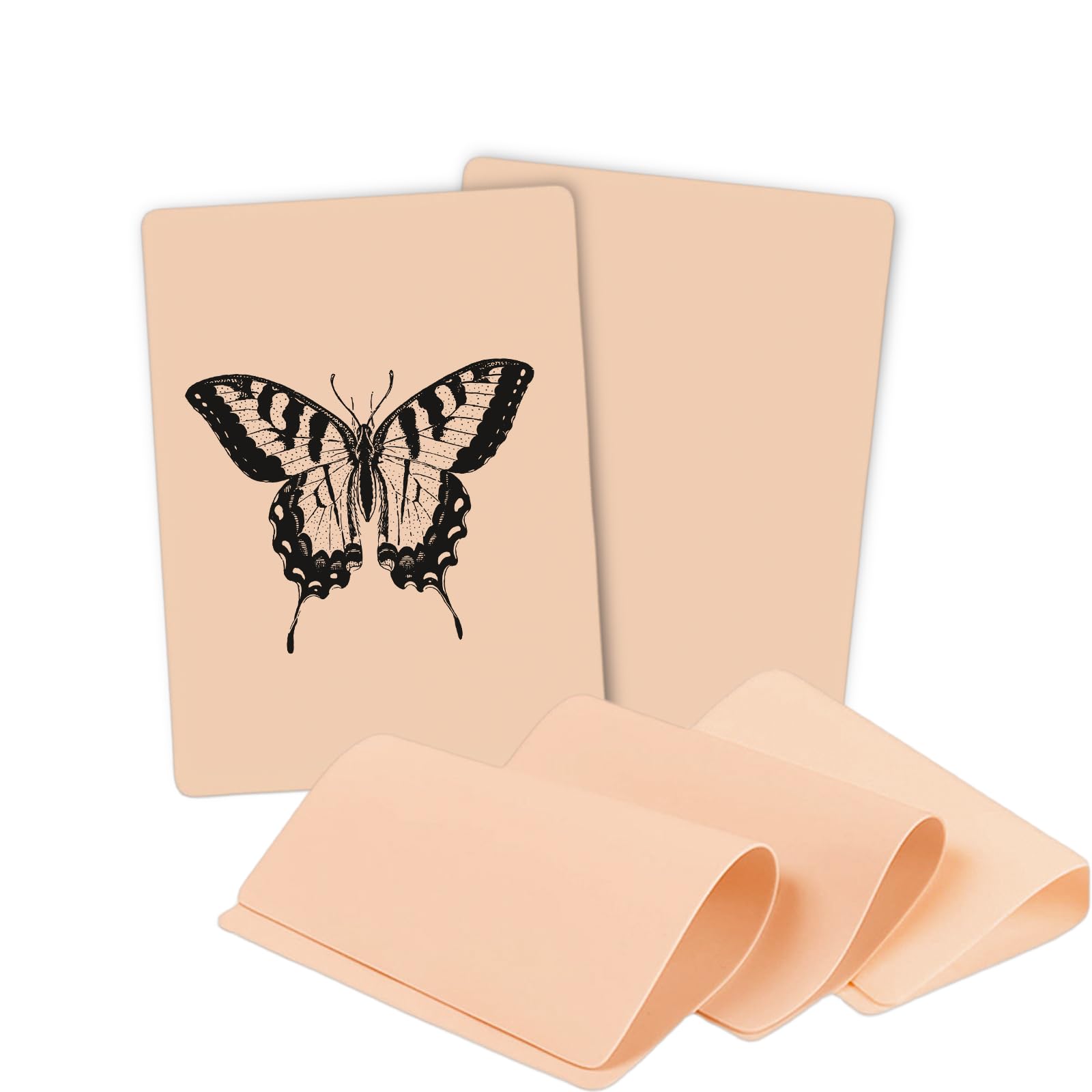 Fkereg 5 Pack Fake Skin Tattoo, 3mm Tattoo Practice Skin 15x20 cm, Thick Double Sides Real Feeling Soft Silicone Skins Sheet