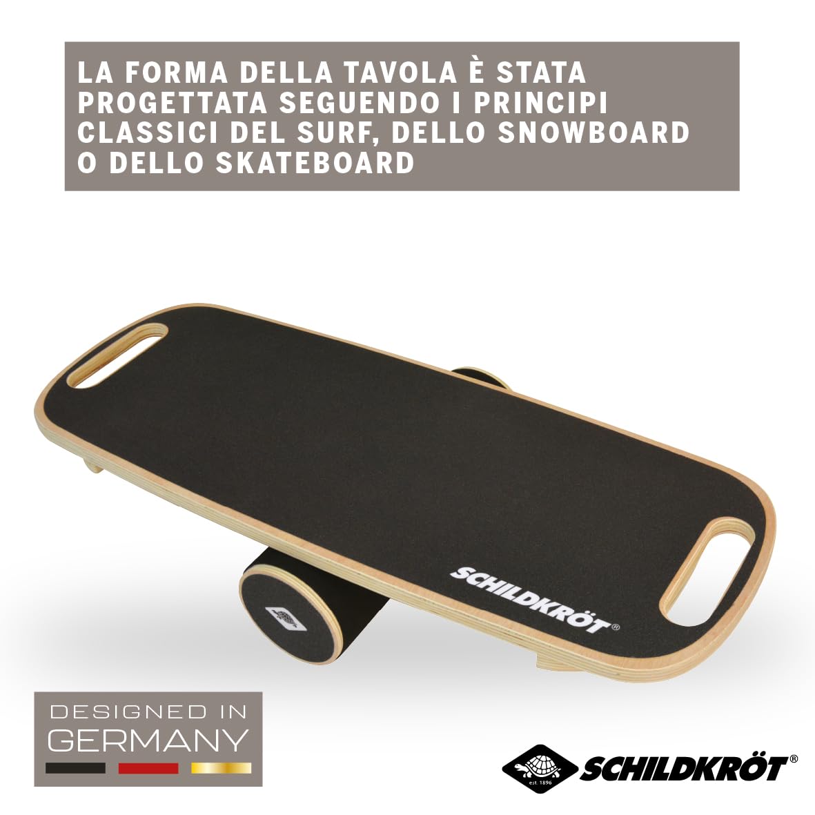 Schildkröt Balance Board, Tavola per Equilibrio in Vero Legno, Superficie Antiscivolo, Istruzione Incluse, 960243