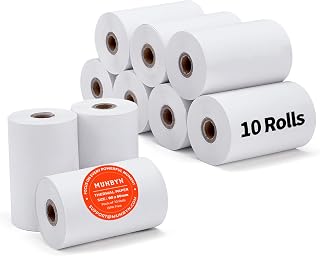 MUNBYN 80 mm termiczne rolki papieru paragonowego POS papier paragonowy rolka kasy, 3 1/8" x 2" 10 rolek uszczelnionych