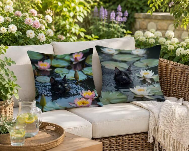 Coussin extérieur imperméable 45x45 cm lot de 2 avec zip invisible - 3