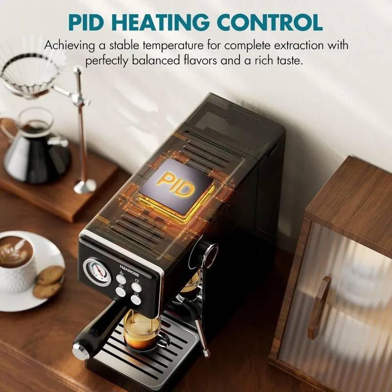 Image of Fastlink‚Compact 15 Bar Espresso Machine with Milk Frother - Make Authentic Espresso & Lattes at Home