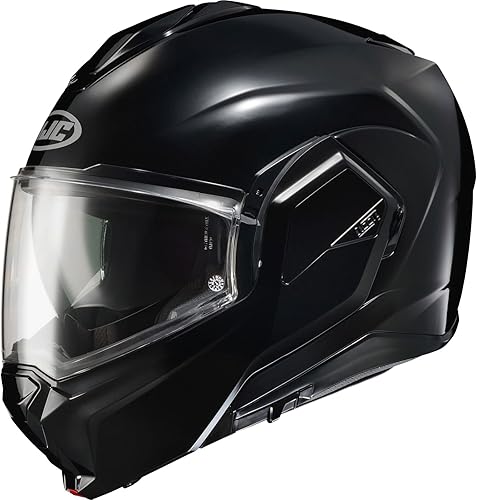 HJC Casco de moto I100 Street para hombre, color negrogrande