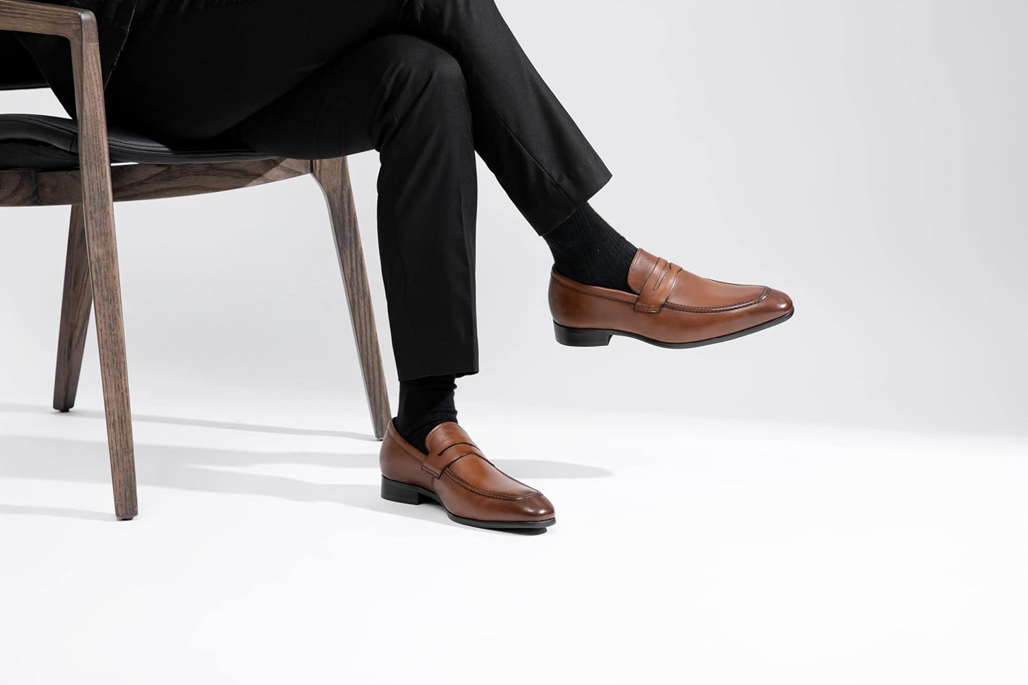 Jouesn Men's Dress Shoes Premium Leather Penny Loafers for Men Slip-On Formal Dress Loafers for Men - Image 7