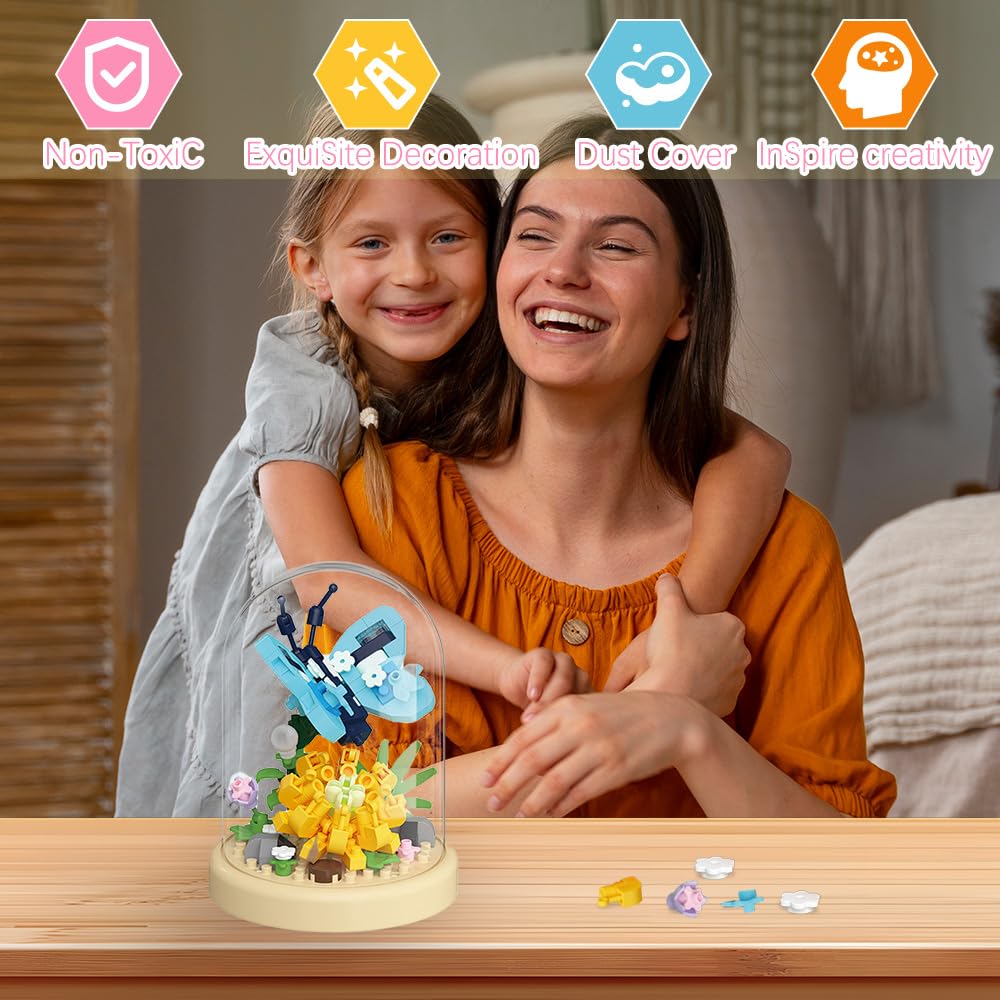 SUPRBIRD Set di Blocchi da Costruzione per Bouquet, 588 Blocchi