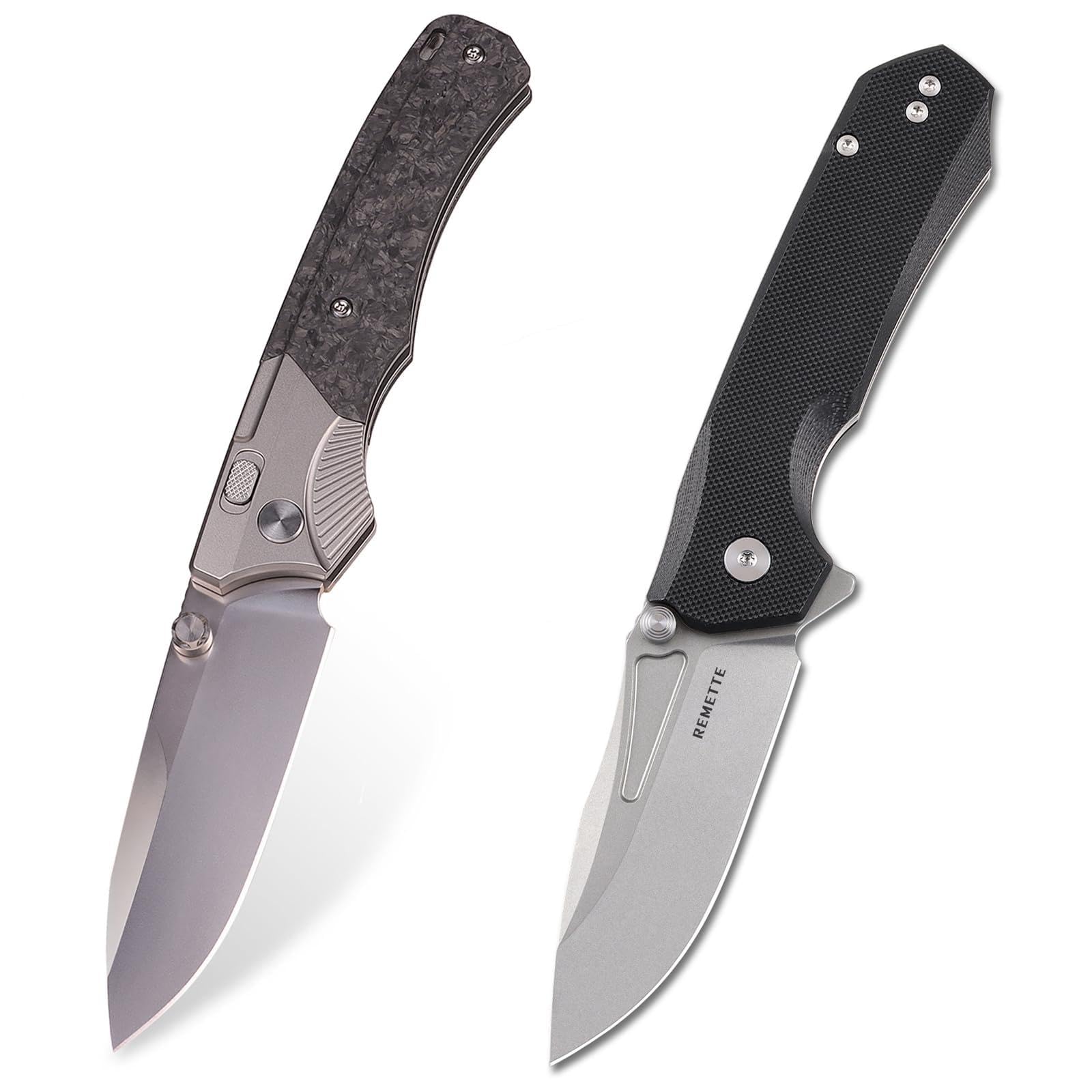 REMETTE TItanium Knife WD107 and Folding Knife Rhino 0211