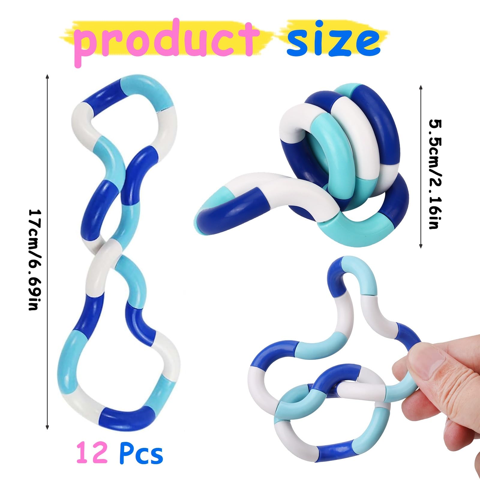 Scettar 12 Pcs Tangle Fidget Toy, Toys - Image 2