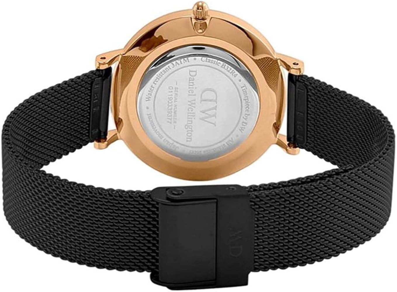 Daniel Wellington Petite Ashfield 32mm Mesh Strap Black Dial Watch