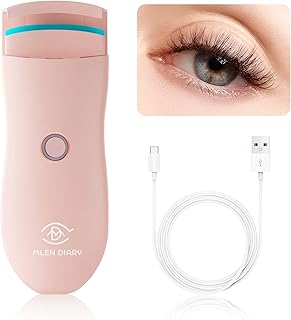 MLEN Diary Heated Eyelash Curler, Electric Eyelash Curler, Stable Temperature No Harm to Lashes' Eyelash Curler 2 Heating Modes Quick Pre-Heat Eye Lashes Curler