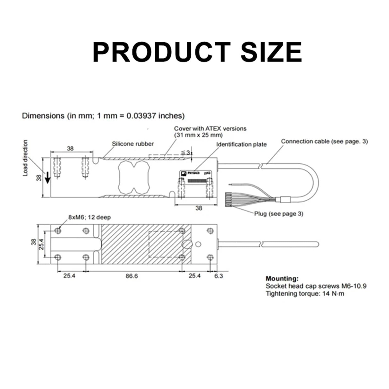Cella di Carico La Cella Di Carico A Punto Singolo Che Pesa Carichi Pesanti Con Precisione Classe C3MR Fornisce Risultati Misurazione Precisi(50KG)