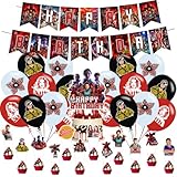 Stranger Season 5 Things Birthday Decorations, Stranger Season 5 Things Party Supplies Include Happy Birthday Banner, Cake Topper and Cupcake Toppers, Balloons for Kids Party Decor